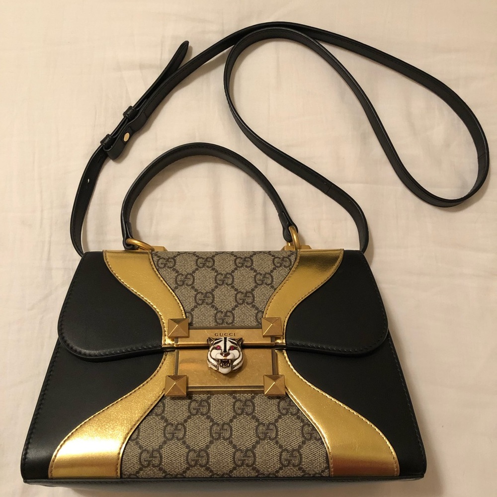 Feline Lock Top Handle Bag